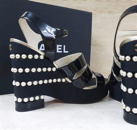 chanel pearl mule|chanel quilted wedges.